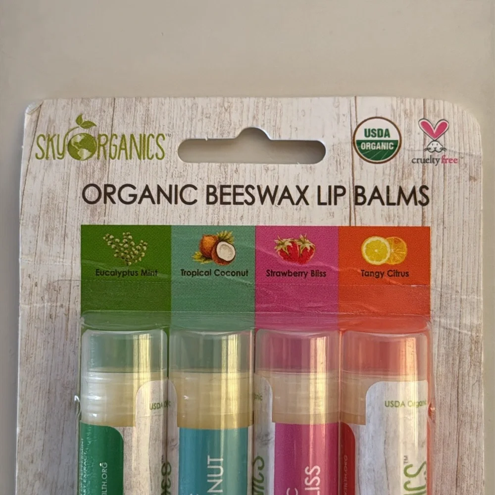 Sky Organics Organic Beeswax Lip Balms Set
